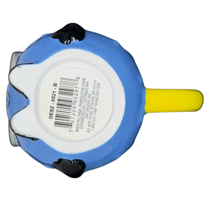 Top view of a Minion Kevin 3D mug with a blue base and yellow handle, perfect for fans of Despicable Me