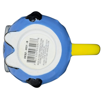 Top view of a Minion Kevin 3D mug with a blue base and yellow handle, perfect for fans of Despicable Me