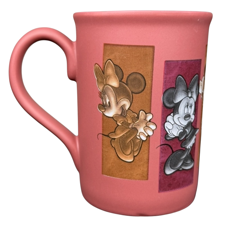 Minnie Mouse 5 Poses Disneyland Mug featuring colorful designs of Minnie Mouse in various poses