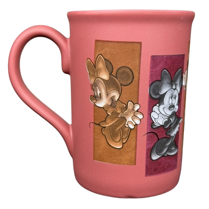 Minnie Mouse 5 Poses Disneyland Mug featuring colorful designs of Minnie Mouse in various poses