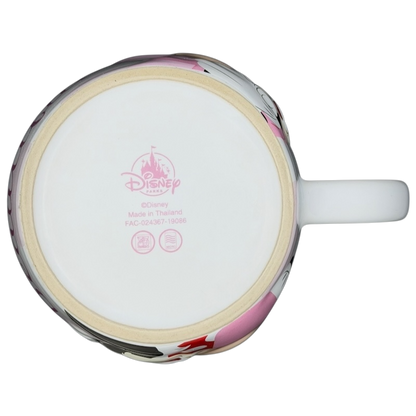 Bottom view of a Minnie Mouse Figaro 3D embossed mug with Disney branding and details