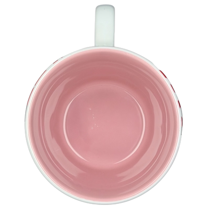Inside view of Minnie Mouse Figaro 3D embossed mug showcasing a pink interior and clean design