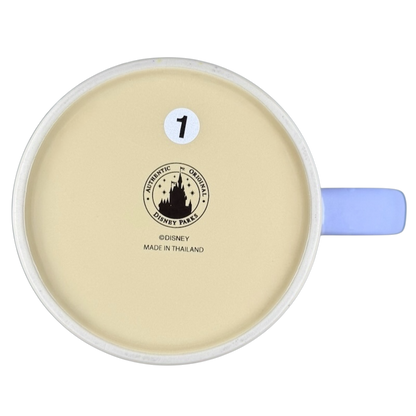 Bottom view of Disney Minnie Mouse mornings aren't pretty jumbo mug with logo and details