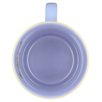 Inside view of the Minnie Mouse mornings aren't pretty jumbo mug featuring pastel colors and classic design