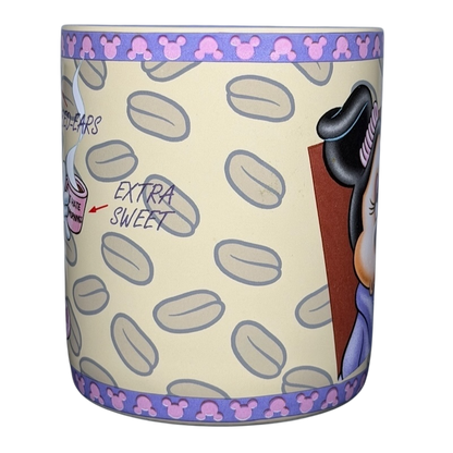 Disney Minnie Mouse mornings aren't pretty jumbo mug featuring whimsical coffee design and vibrant colors