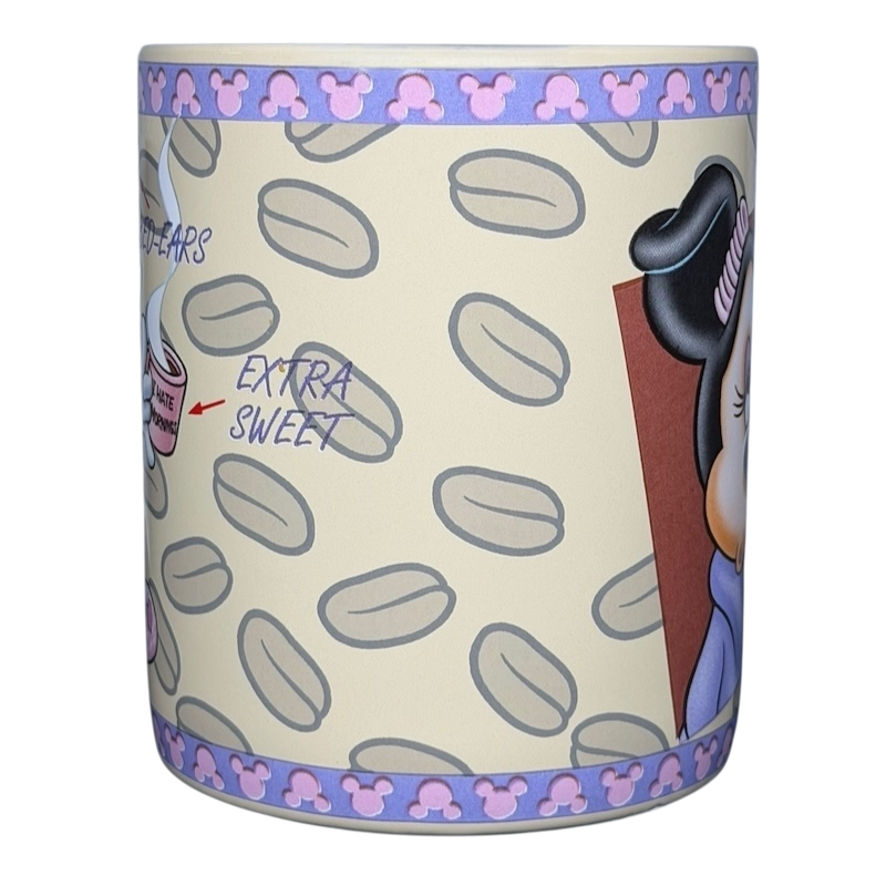 Disney Minnie Mouse mornings aren't pretty jumbo mug featuring cute design and coffee bean pattern