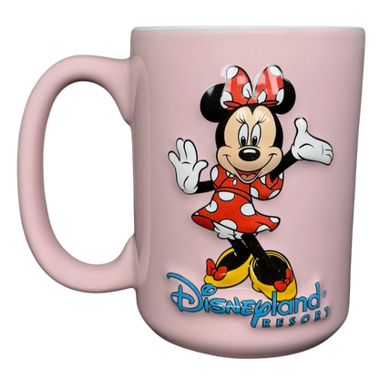 Minnie Mouse Waving Disneyland Resort Mug in Pink with Colorful Design