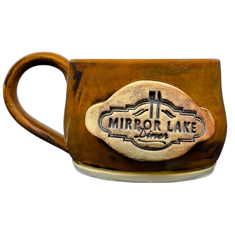 Handcrafted ceramic Mirror Lake Diner Oakley Utah Mug by Chikamu Arts with rustic design
