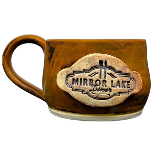 Handcrafted ceramic Mirror Lake Diner Oakley Utah Mug by Chikamu Arts with rustic design