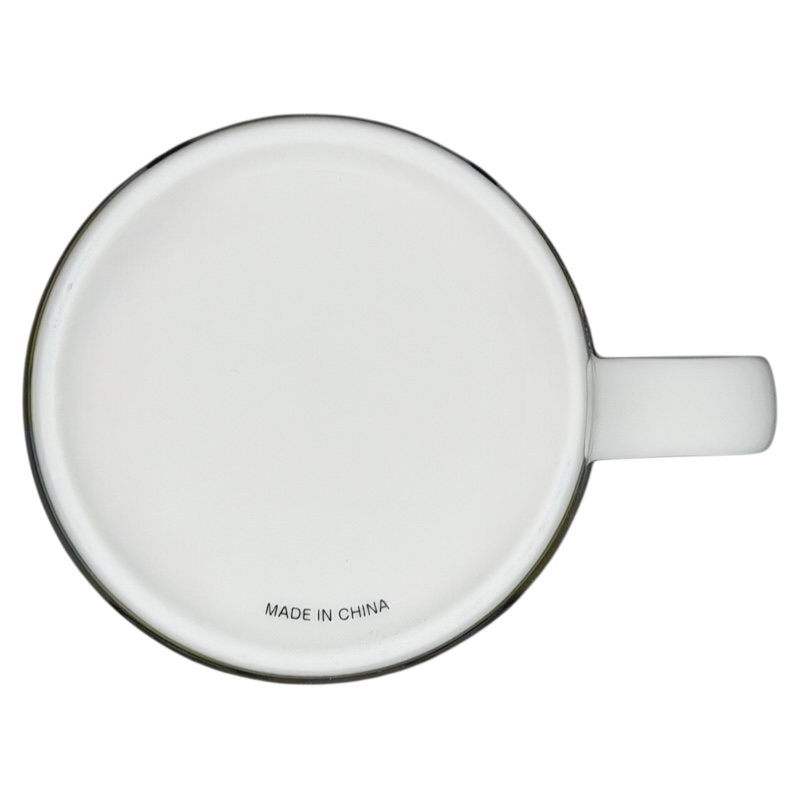 Bottom view of Mofusand Shark Nyan Mug Family Mart showing a clean white surface with a handle
