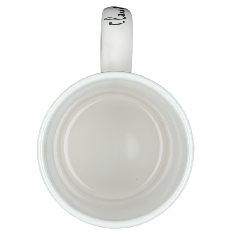 Inside view of Copco Monet The Beach at Sainte-Adresse mug showcasing its smooth white finish