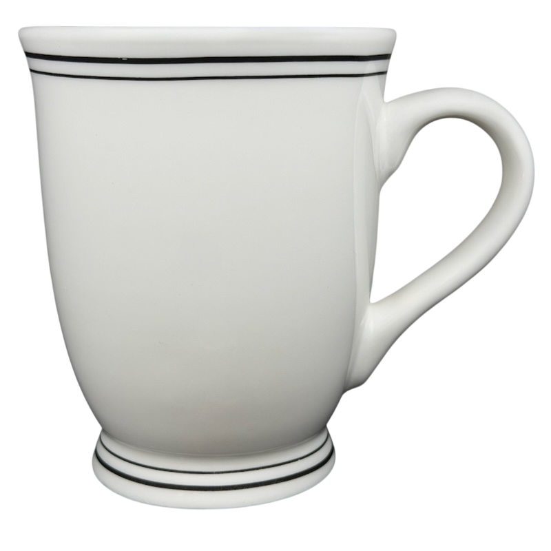 Love You To The Moon And Back Mug Mud Pie in white with black stripe detail for coffee lovers