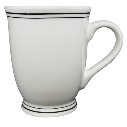 Love You To The Moon And Back Mug Mud Pie in white with black stripe detail for coffee lovers