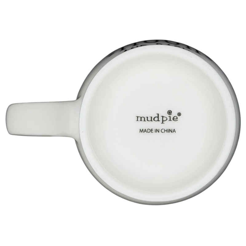 Interior view of Love You To The Moon And Back Mug Mud Pie showing brand logo and smooth finish