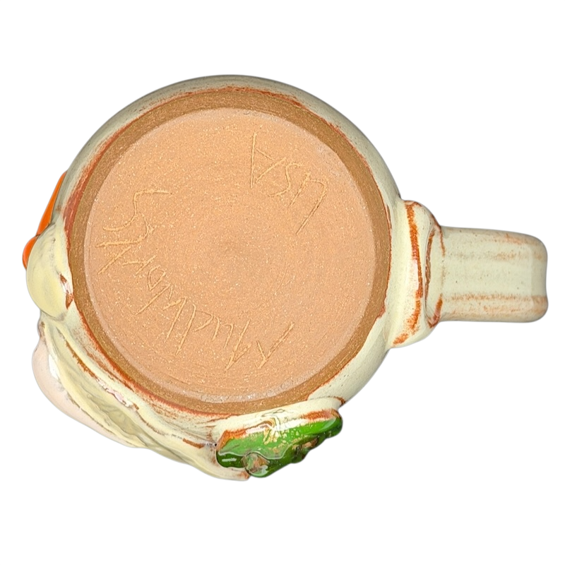 Coastal Seashell Coral Mug Mudworks with detailed shell design and handcrafted finish