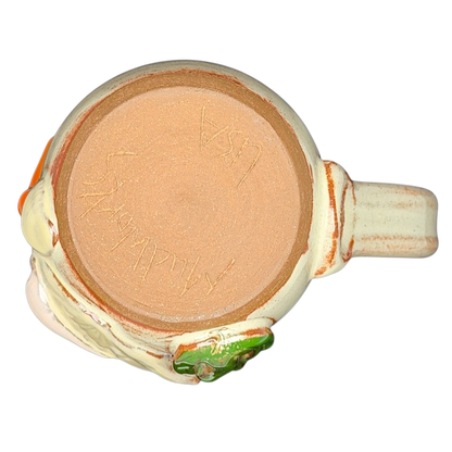 Coastal Seashell Coral Mug Mudworks with detailed shell design and handcrafted finish
