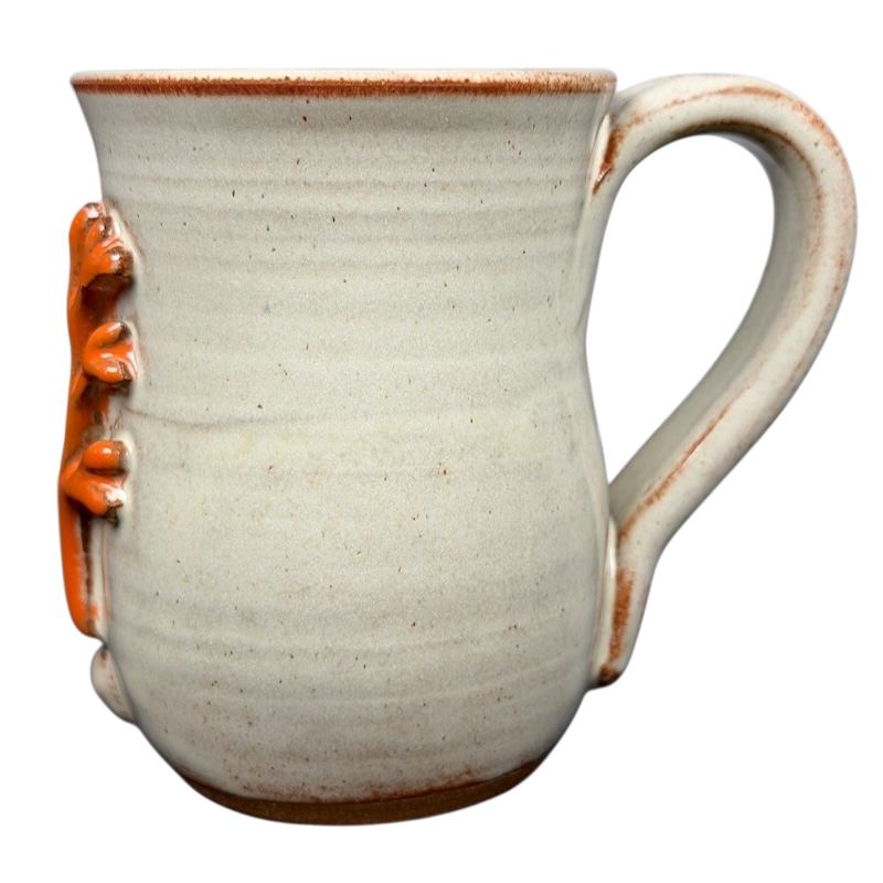 Coastal Seashell Coral Mug Mudworks featuring a textured coral design on a beige ceramic surface