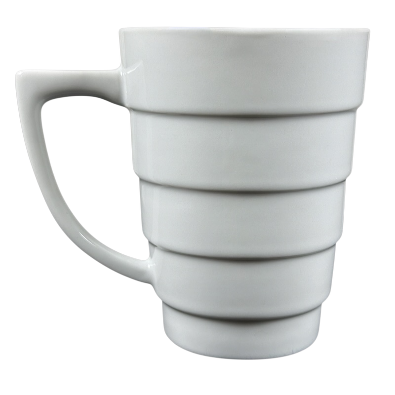 Frank Lloyd Wright vintage Guggenheim mug white stepped ceramic coffee mug by Krups