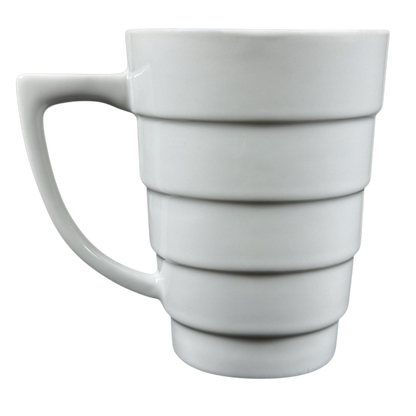 Frank Lloyd Wright vintage Guggenheim mug white stepped ceramic coffee mug by Krups