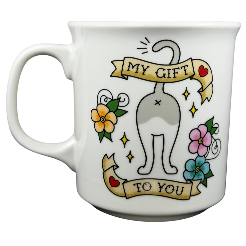 My Gift To You Cat Mug Fred featuring playful cat design and colorful floral accents