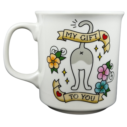 My Gift To You Cat Mug Fred featuring playful cat design and colorful floral accents