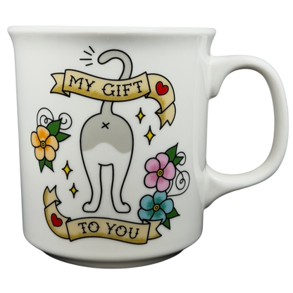 My Gift To You Cat Mug Fred featuring a cute cat design and colorful floral accents