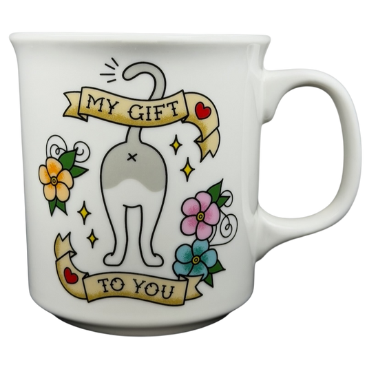 My Gift To You Cat Mug Fred featuring a cute cat design and colorful floral accents