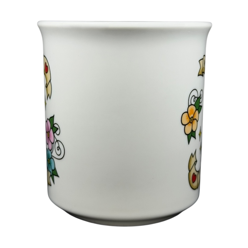My Gift To You Cat Mug Fred with Colorful Floral Design and Playful Cat Illustration