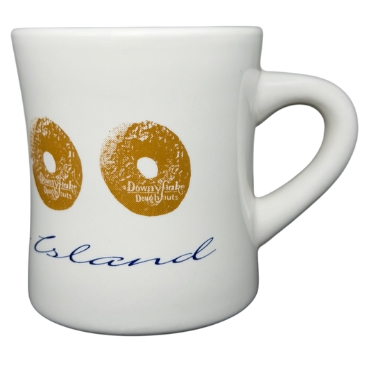 Nantucket Downyflake Doughnuts vintage diner mug with a classic design featuring doughnut graphics