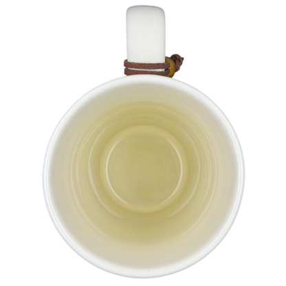 Inside view of Natural Life Come Home For Love mug showing a smooth, light-colored interior