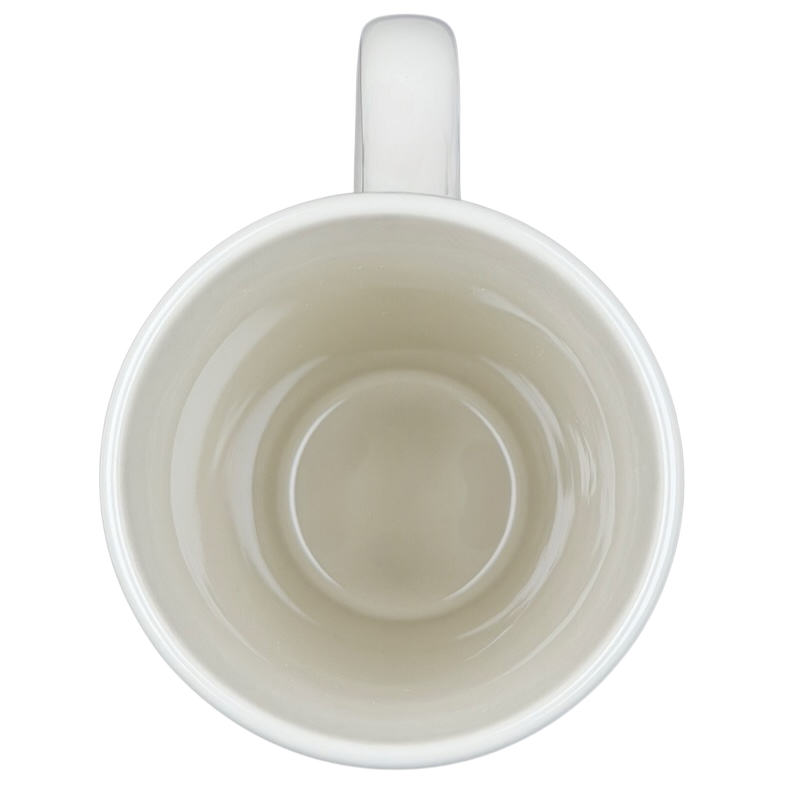 Plain interior of the Natural Life Dance as if no one were watching mug showcasing its simple design