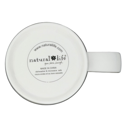 I Am Grateful For Letter 'L' Monogram Mug Natural Life with white ceramic design and handle