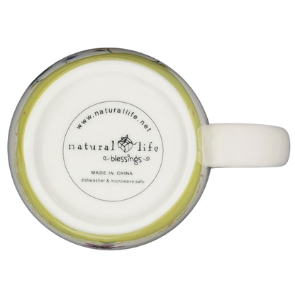Bottom view of I Can Do All Things Through Christ Natural Life mug with branding details