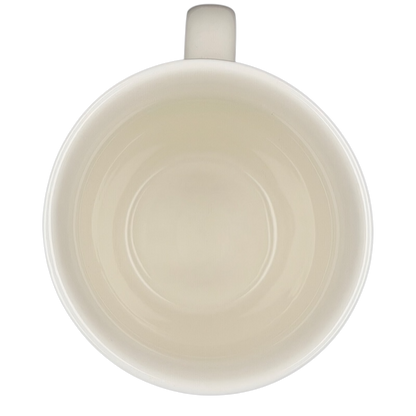 Inside view of the I Can Do All Things Through Christ Natural Life mug showcasing its smooth finish