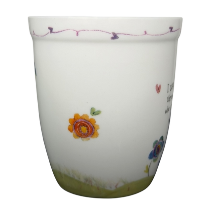 I Can Do All Things Through Christ Natural Life mug with colorful floral designs on a white background