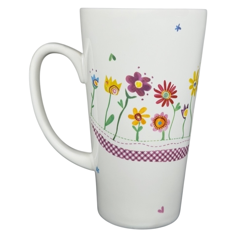 Natural Life Lord if you can't make me skinny mug featuring colorful flower designs on a white background