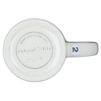 Bottom view of Natural Life mother is a friend mug showcasing the logo and design details