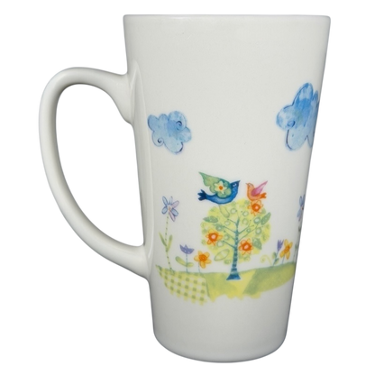 Natural Life mother is a friend mug featuring colorful nature design with flowers and birds