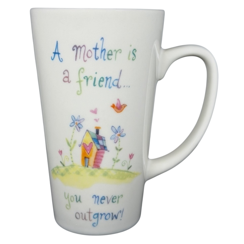 Natural Life mother is a friend mug with colorful floral design and uplifting message