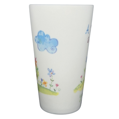 Natural Life mother is a friend mug featuring colorful floral designs and positive quotes