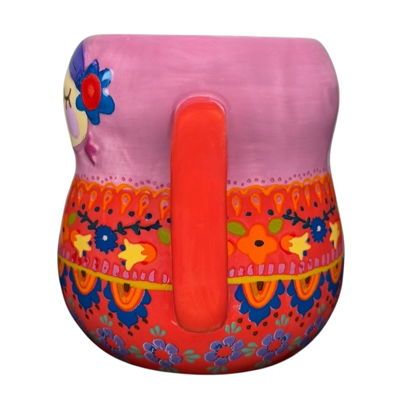 Colorful Russian Matryoshka Nesting Doll Mug Natural Life featuring vibrant floral designs and a sturdy handle