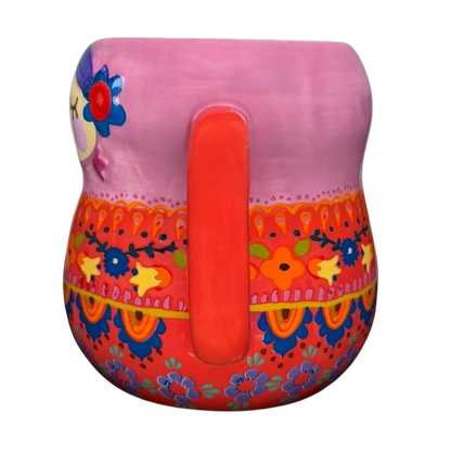 Colorful Russian Matryoshka Nesting Doll Mug Natural Life featuring vibrant floral designs and a sturdy handle