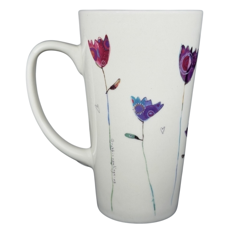 Natural Life Sisters Are Friends Forever mug with colorful flower designs on a white background