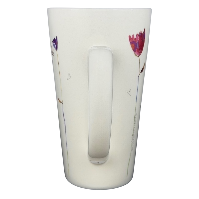 Natural Life Sisters Are Friends Forever mug with colorful floral design and unique handle