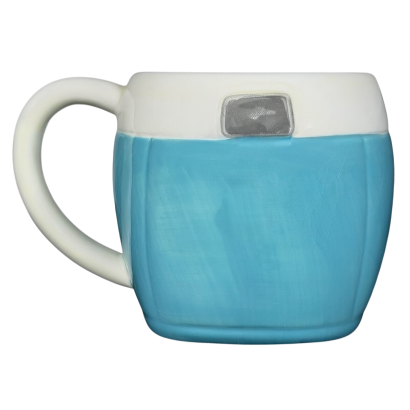 Stop Smile Breathe Life Is Beautiful retro camera mug in blue with a unique design
