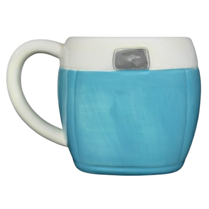 Stop Smile Breathe Life Is Beautiful retro camera mug in blue with a unique design