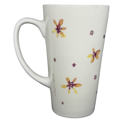 Natural Life There's an Angel Watching Over You mug with floral design and a tall shape