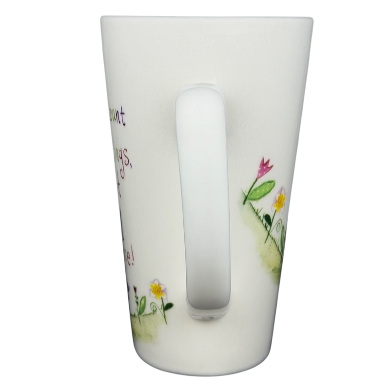 Natural Life When I Count My Blessings mug featuring colorful floral designs and inspirational text