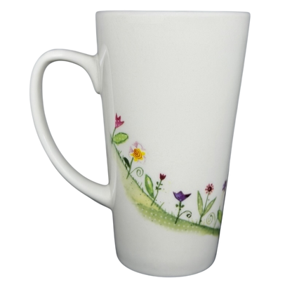 Natural Life When I Count My Blessings mug featuring a floral design and tall shape for enjoying beverages