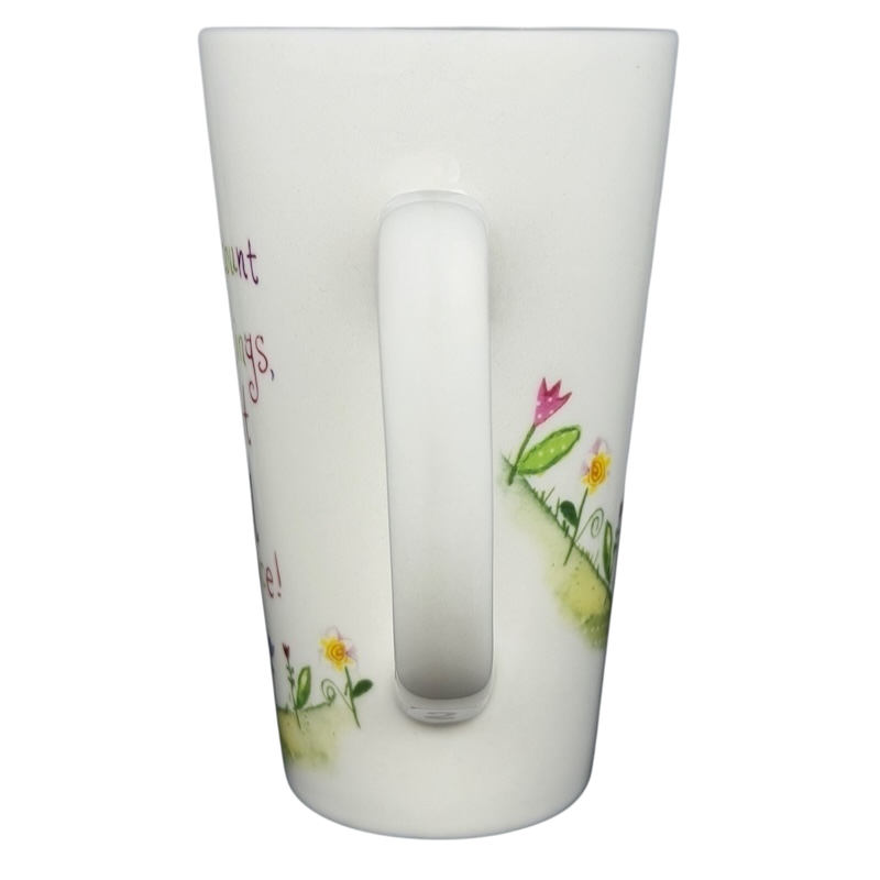 Natural Life When I Count My Blessings mug with floral design and inspirational message